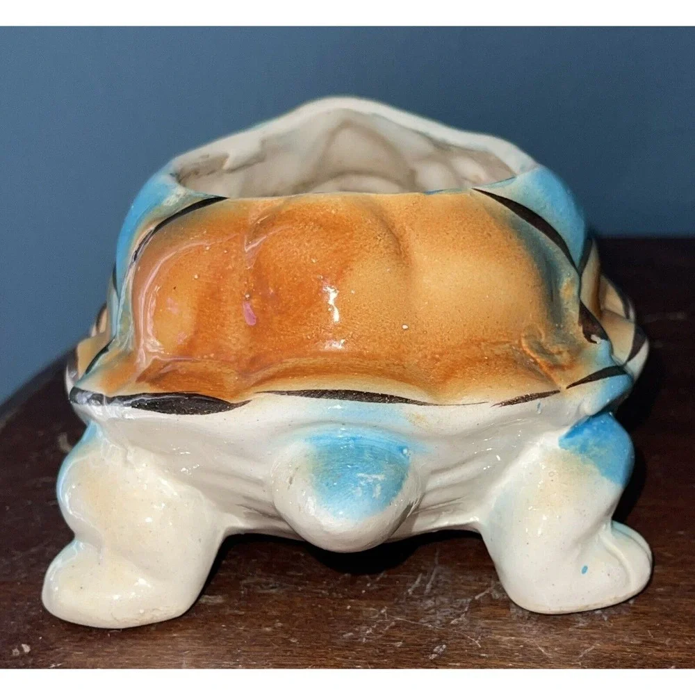 Southwestern Native American Ceramic Turtle Planter‎ 9” Nose To Tail x 5” Wide